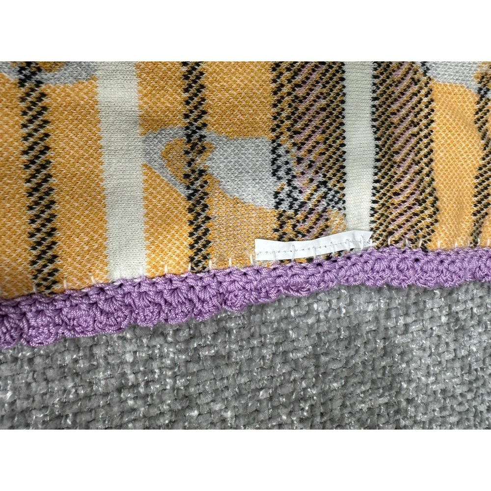 By Anthropologie Knit Baby Blanket Fox‎ Print 42x33